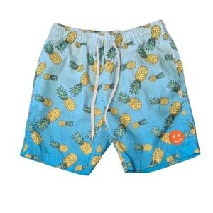 Ambsn California Pineapple Shorts Size Small Blue